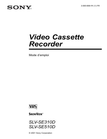 Sony SLV-SE310D Manuel du propriétaire | Fixfr