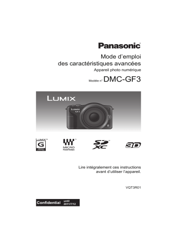DMC-GF3EC | Panasonic DMC-GF3EG Manuel du propriétaire | Fixfr