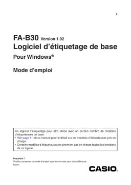 Casio FA-B30 Manuel du propriétaire