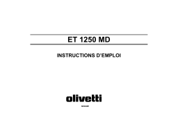 Olivetti ET 1250 MD Manuel du propriétaire