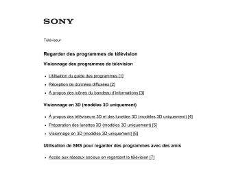 Sony KDL-50W755C Manuel du propriétaire | Fixfr