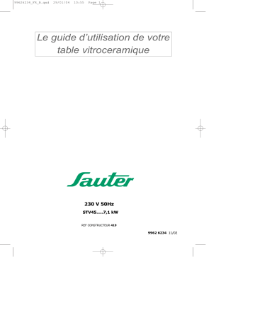 sauter STV45BF1 Manuel du propriétaire | Fixfr