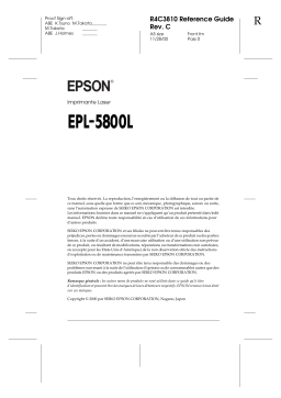 Epson EPL-5800L Manuel du propriétaire