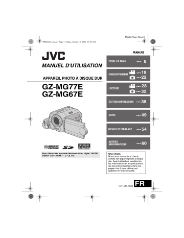 JVC GZ-MG77EX Manuel du propriétaire | Fixfr