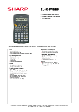 Sharp EL-501WBBK Manuel du propriétaire