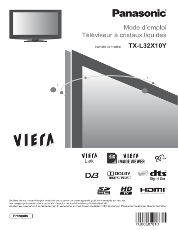 Panasonic TX-L32X10Y Manuel du propriétaire | Fixfr