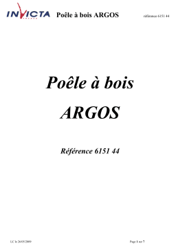 Invicta Argos Manuel du propriétaire