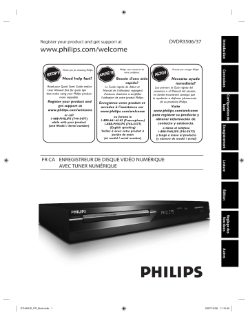 Philips DVDR3506/37B Manuel du propriétaire | Fixfr