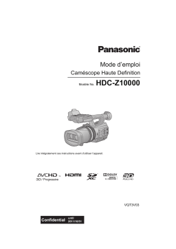 Panasonic HDC-Z10000 Manuel du propriétaire