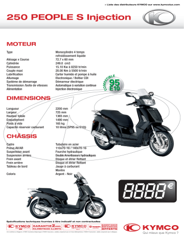 Manuel du propriétaire | KYMCO 250 PEOPLE S INJECTION Manuel utilisateur | Fixfr