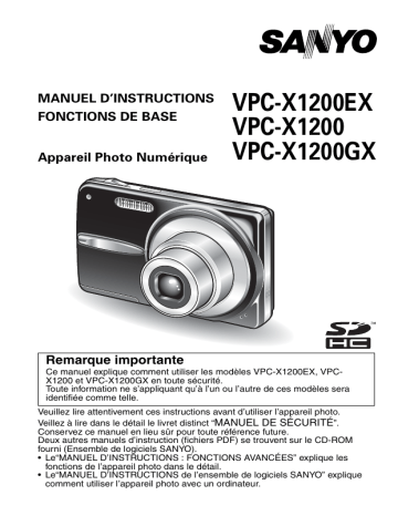 Sanyo VPC-X1200 Manuel du propriétaire | Fixfr