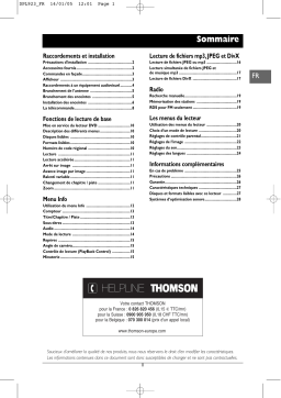 Thomson DPL923 Manuel du propriétaire