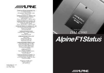 Alpine DAI-C990 Manuel du propriétaire | Fixfr