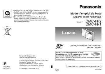 LUMIX DMC-FP1 | Panasonic LUMIX DMC-FP2 Manuel du propriétaire | Fixfr