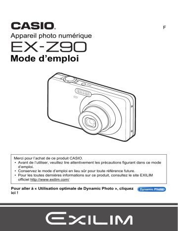 Manuel du propriétaire | Casio Exilim EX-Z90 Manuel utilisateur | Fixfr