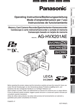 Panasonic AG-HVX201AE Manuel du propriétaire