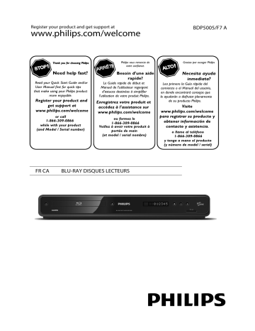 Philips BDP5005 Manuel du propriétaire | Fixfr