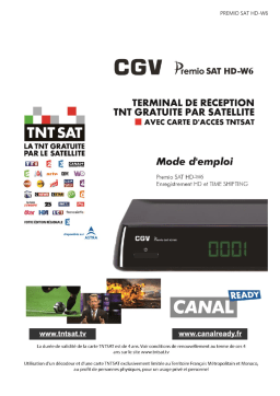 CGV PREMIO SAT HD-W6 Manuel du propriétaire