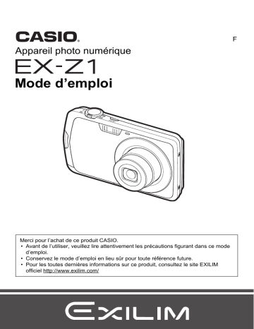 Casio Exilim EX-Z1 Manuel du propriétaire | Fixfr