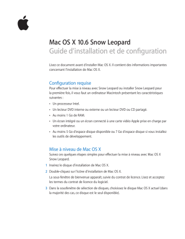 Apple Mac OS X 10.6 Snow Leopard Manuel du propriétaire | Fixfr