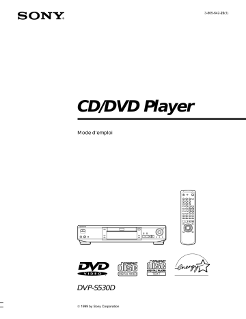 Sony DVP-S530D Manuel du propriétaire | Fixfr