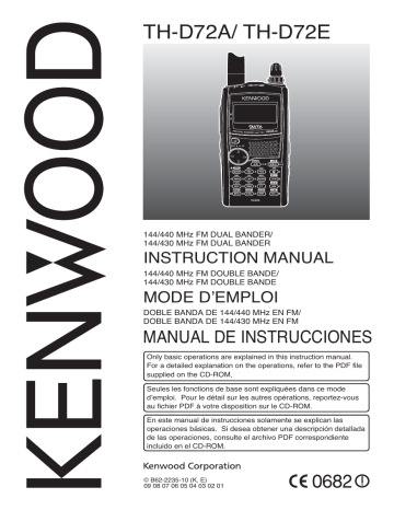 Kenwood TH-D72 Manuel du propriétaire | Fixfr