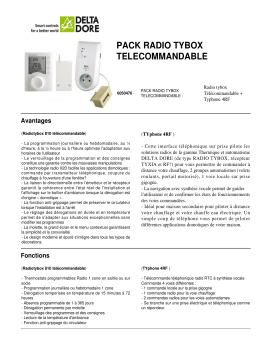 DELTA DORE PACK RADIO TYBOX TELECOMMANDABLE Manuel du propriétaire