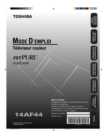 Toshiba 14AF44 Manuel du propriétaire | Fixfr