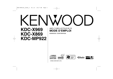Kenwood KDC-MP922 Manuel du propriétaire | Fixfr