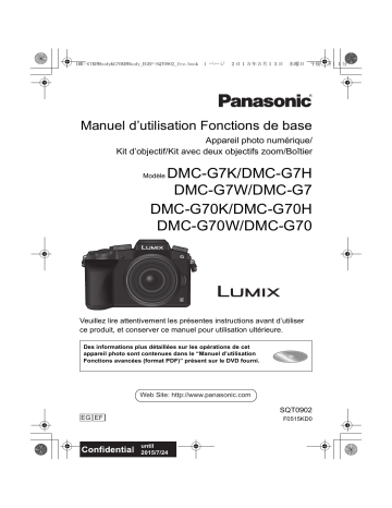 Panasonic DMC-G70EF Manuel du propriétaire | Fixfr