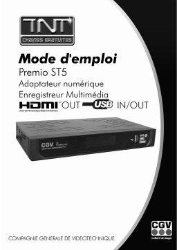 CGV PREMIO ST5 Manuel du propriétaire