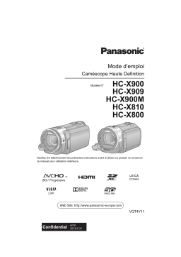 Panasonic HC-X810EG Manuel du propriétaire