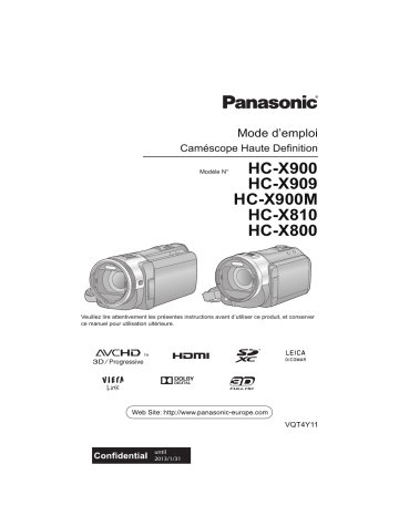 Panasonic HC-X810EG Manuel du propriétaire | Fixfr
