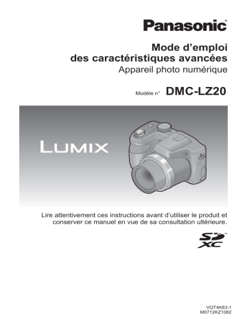 Panasonic LUMIX DMC-LZ30 Manuel du propriétaire | Fixfr