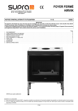 Supra FOYER HIRVIK TABLO 10KW Manuel utilisateur