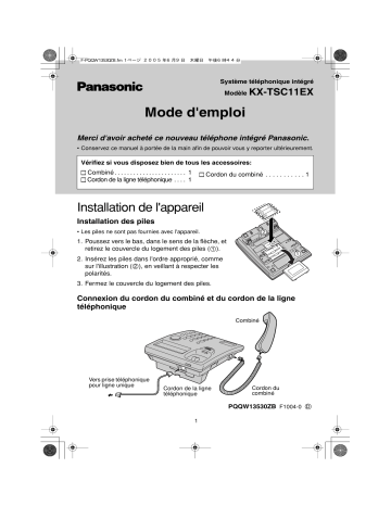 Panasonic KX-TSC-11EX Manuel du propriétaire | Fixfr