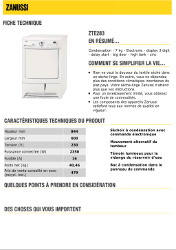 Zanussi ZTE283 Manuel utilisateur