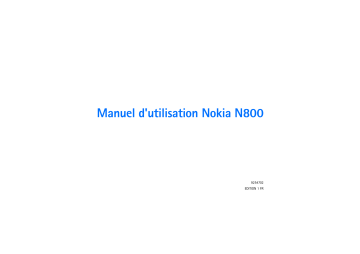 Nokia N800 INTERNET TABLET Manuel du propriétaire | Fixfr