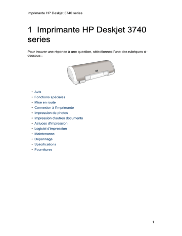 DESKJET 3743/3744 | DESKJET 3745 | DESKJET 3748 PRINTER | HP DESKJET 3740 PRINTER Manuel du propriétaire | Fixfr