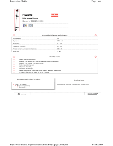 Dolmar MS260C Manuel du propriétaire | Fixfr