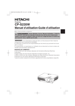 Hitachi CP-S235W Manuel utilisateur