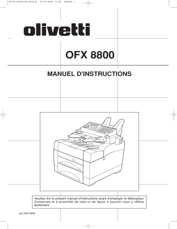 Olivetti OFX 8800 Manuel du propriétaire | Fixfr