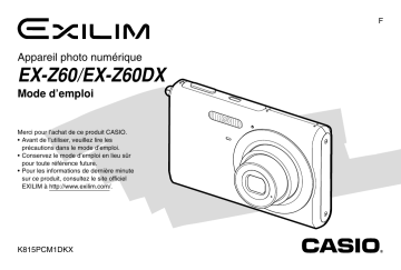 EXILIM EX-Z560 | Casio EX-Z60 Manuel du propriétaire | Fixfr
