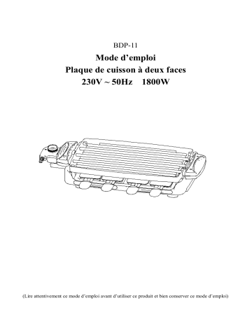 Manuel du propriétaire | CONTINENTAL EDISON BDP-11 Manuel utilisateur | Fixfr