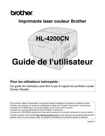 Brother HL-4200CN Manuel du propriétaire | Fixfr