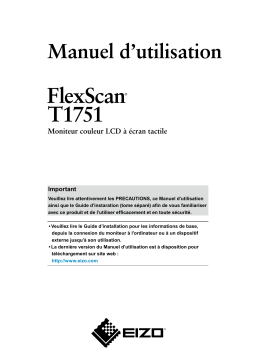 Eizo FlexScan T1751 Manuel utilisateur