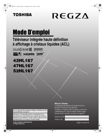 Toshiba 52HL167 Manuel du propriétaire | Fixfr