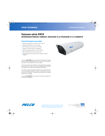 Spécification | Pelco EH14 Series Enclosure Manuel utilisateur | Fixfr