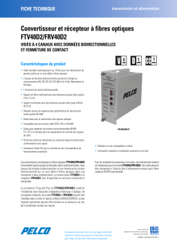 Pelco FTV40D2-FRV40D2 Fiber Transmitter and Receiver Manuel utilisateur
