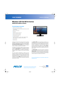 Pelco Desktop Full High-Definition LCD Monitor Manuel utilisateur